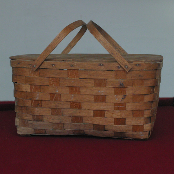 美品　Vintage picnic basket Vintage Woven Picnic Basket – Olde Tyme Marketplace