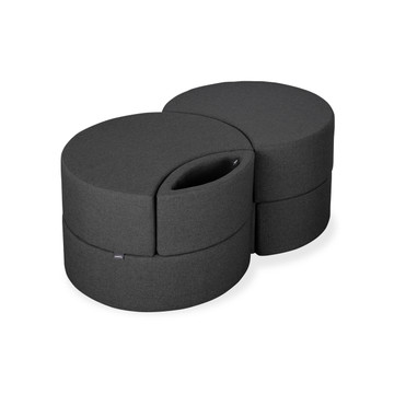 Affix Double Storage Ottoman in charcoal