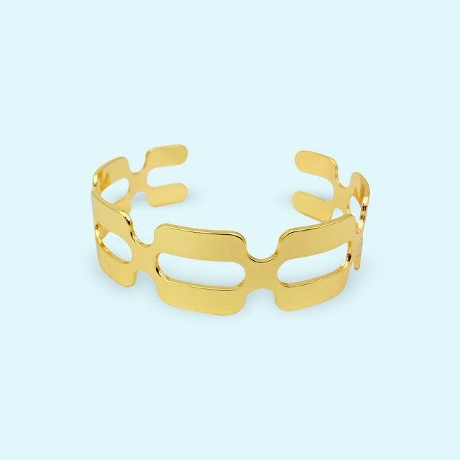Circulos Gold Cuff Bracelet. Empower yourself and attract abundance with our collection of designer bracelets.
