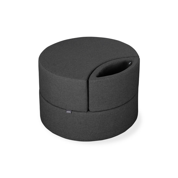 Affix Single Storage Ottoman in charcoal