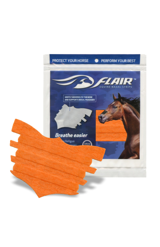 Orange FLAIR Equine Nasal Strip with Package