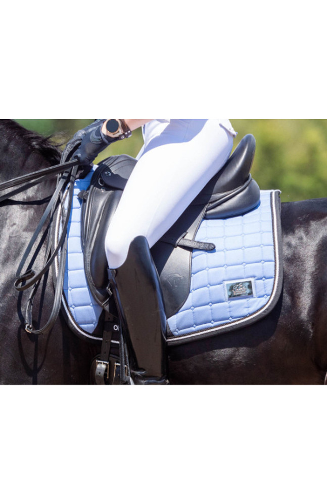 Periwinkle Blue Original 2-IN-1 Saddle Pad Dressage on a horse