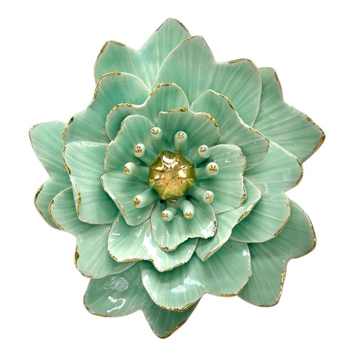 Flowers in pottery with gold rim by Juniper & Lark Ceramics