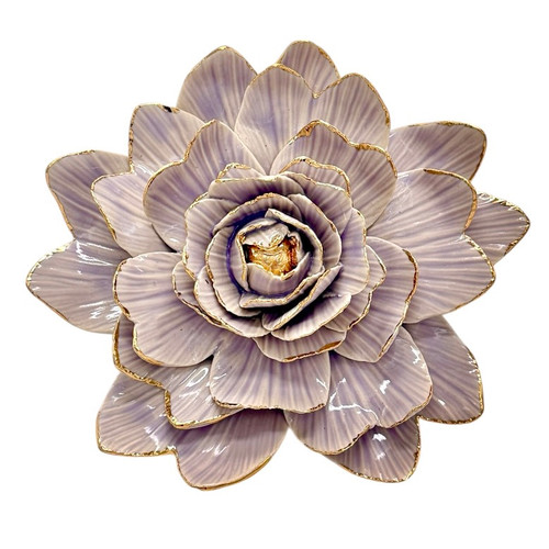 Flowers in pottery with gold rim by Juniper & Lark Ceramics