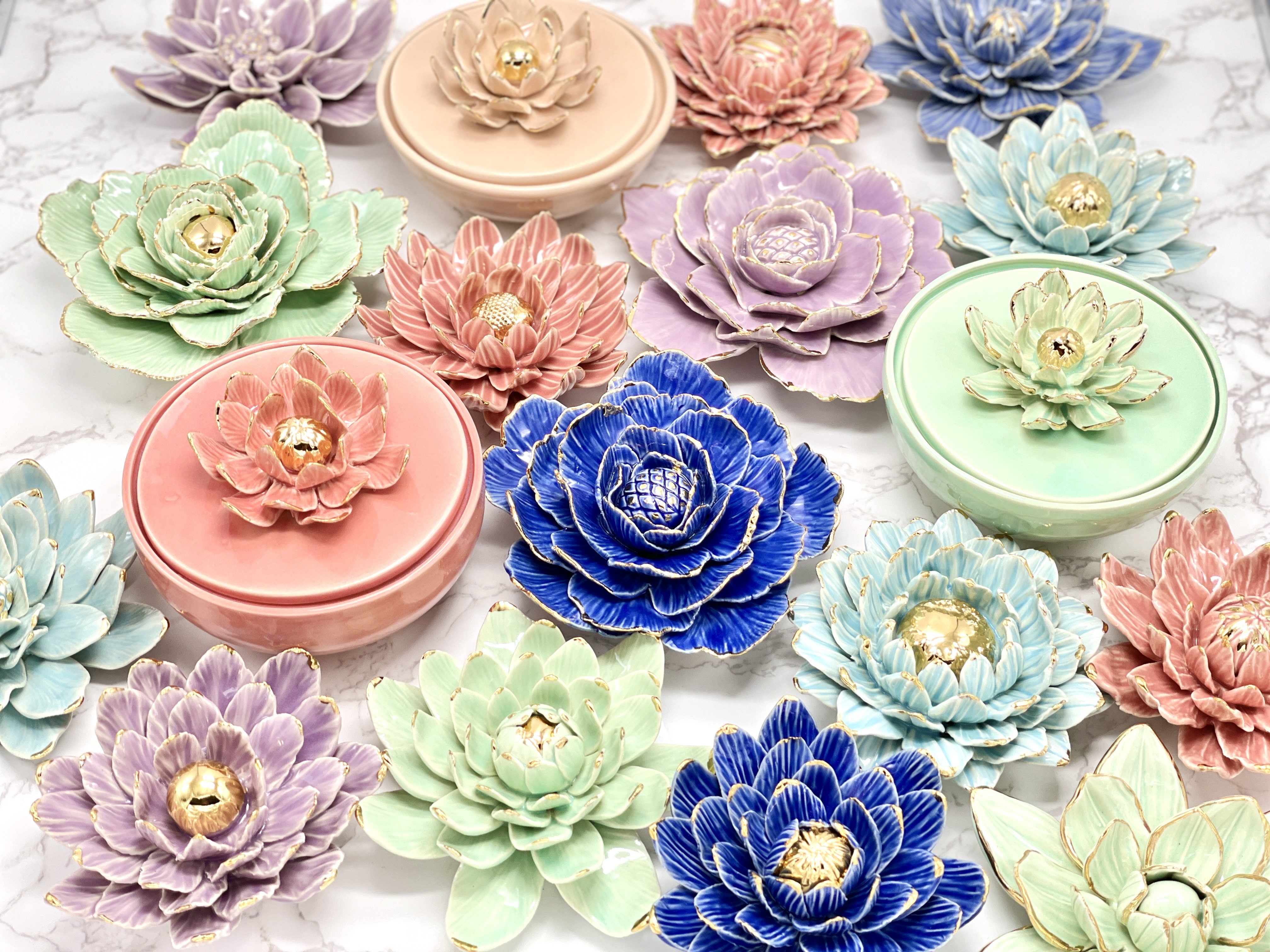 flower, ceramic flowers, handmade flowers, pottery, clay, Sonita Cannon