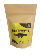 This is a picture of our Liver Detox Tea in a kraft bag, which contains 16 tea bags.