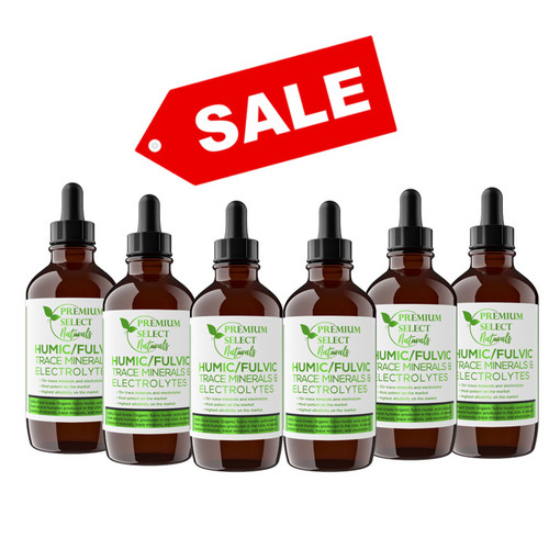 Picture shows 6 bottles of Premium Select Naturals Humic Fulvic as bulk sale.