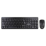 Black wireless keyboard and mouse bundle front view