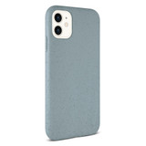 Back of pale blue case for iPhone 11 and iPhone XR made from scratch resistant, flexible, sustainable, plastic free wheat fibre facing right
