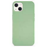 Back of sage green flexible case for iPhone 13 with slim fit, soft touch finish and microfibre lining