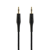 Black 1.0m braided 3.5mm AUX audio cable with flexible strain relief