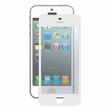 Pack of two clear screen protectors with white border and bubble free application for iPhone 5, iPhone 5s and first generation iPhone SE