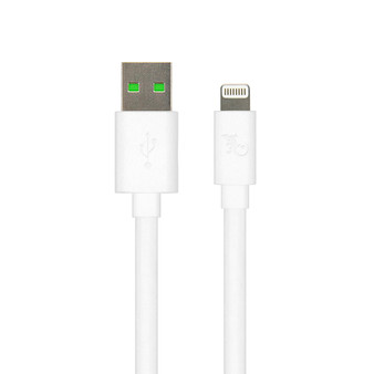 White 1m flat USB to Lightning iPhone charging cable