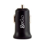 Black USB-A car charger with indicator light front view