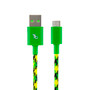 USB to micro-USB cable - 1.2m green, yellow and black braided cable