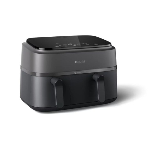 Philips Dual Basket AirFryer 3000 Series - 2750W, 9L Capacity, 2 Basket Drawers, 8 Presets Touchscreen, Black - NA350/00