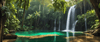 Awe-Inspiring Waterfall Cascading into a Pristine esrgan10004