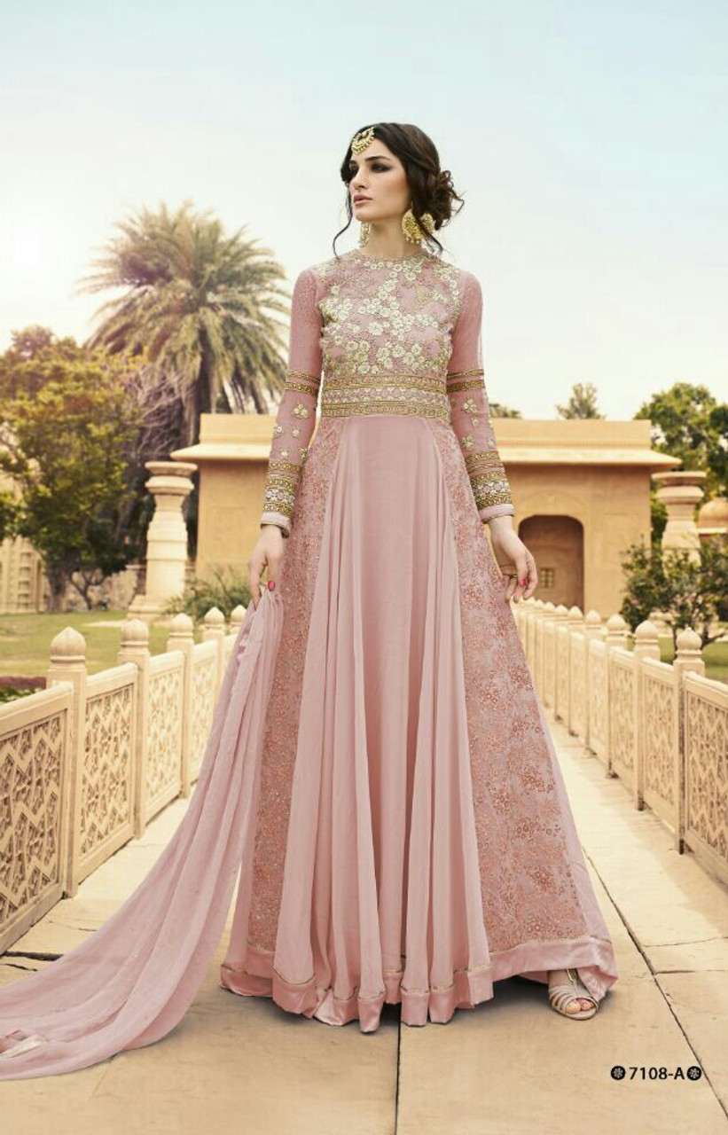 long anarkali gown