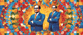 A vibrant mosaic-style portrayal of Dr. Ambedkar a esrgan   10161