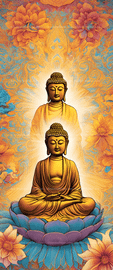Buddha's Enlightenment Journey bright statue  A dynamic esrgan   10169
