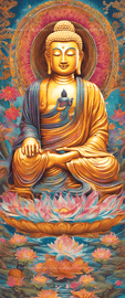 Buddha's Enlightenment Journey bright statue  A dynamic esrgan   10172