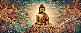 Buddha's Enlightenment Journey  A dynamic backgrounDynamic esrgan   10180