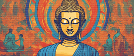 Buddha crafting the buddhist religion against a visual esrgan   10188