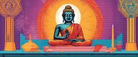 Buddha crafting the buddhist religion against a visual esrgan   10191