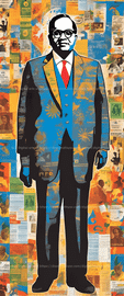 Dr. Ambedkar's silhouette adorned with symbols of esrgan   10219