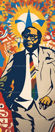 Dr. Ambedkar's silhouette adorned with symbols of esrgan   10225