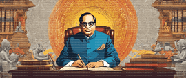 Dr. Ambedkar crafting the Indian Constitution framework esrgan   10253