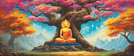 Radiant Enlightenment   Picture Buddha seated esrgan   10307