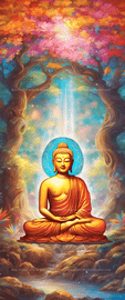 Radiant Enlightenment   Picture Buddha seated esrgan   10310