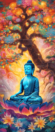 Radiant Enlightenment   Picture Buddha seated esrgan   10313