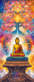 Radiant Enlightenment   Picture Buddha seated esrgan   10319