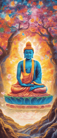 Radiant Enlightenment   Picture Buddha seated esrgan   10320