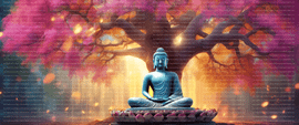 Radiant Enlightenment   Picture Buddha seated esrgan   10334