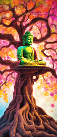 Radiant Enlightenment   Picture Buddha seated esrgan   10336