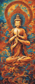 Samsara's Dance   Depict Buddha in a dynamic pose esrgan   10339