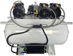 Quadruple 3HP, 30-gallon, wall mount heat exchanger, twin desiccant dryer (1-8 Users) (22”x  37”x 35”) 