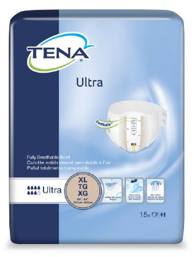 Adult Incontinent Brief TENA® Ultra Tab Closure X-Large Disposable Heavy Absorbency (15/BG 4BG/CS)