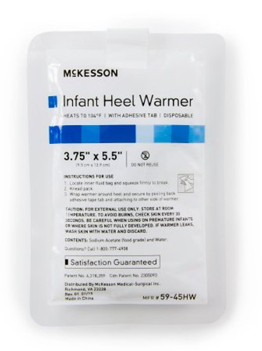 Infant Heel Warmer McKesson Instant Chemical Activation Heel 3.75 X 5.5 Inch WARMER, HEEL INF 3.75"X5.5" LF(25/BX 4BX/CS)