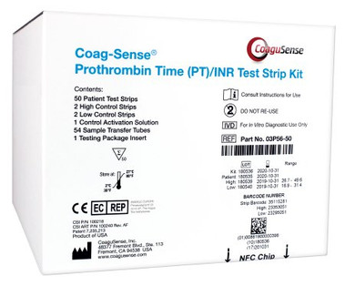 Rapid Test Kit Coag-Sense® Professional Blood Coagulation Test Prothrombin Time with INR (PT/INR) Whole Blood Sample CLIA Waived 50 Tests