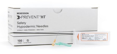 Hypodermic Needle McKesson Prevent® HT Hinged Safety Needle BX/100