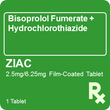 Ziac 2.5mg/6.25mg 1 Tablet