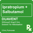 Duavent 500mcg / 2.5mg / 2.5mL Solution for Inhalation Nebule