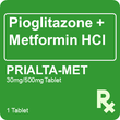 Prialta-Met 30mg/500mg 1 Tablet