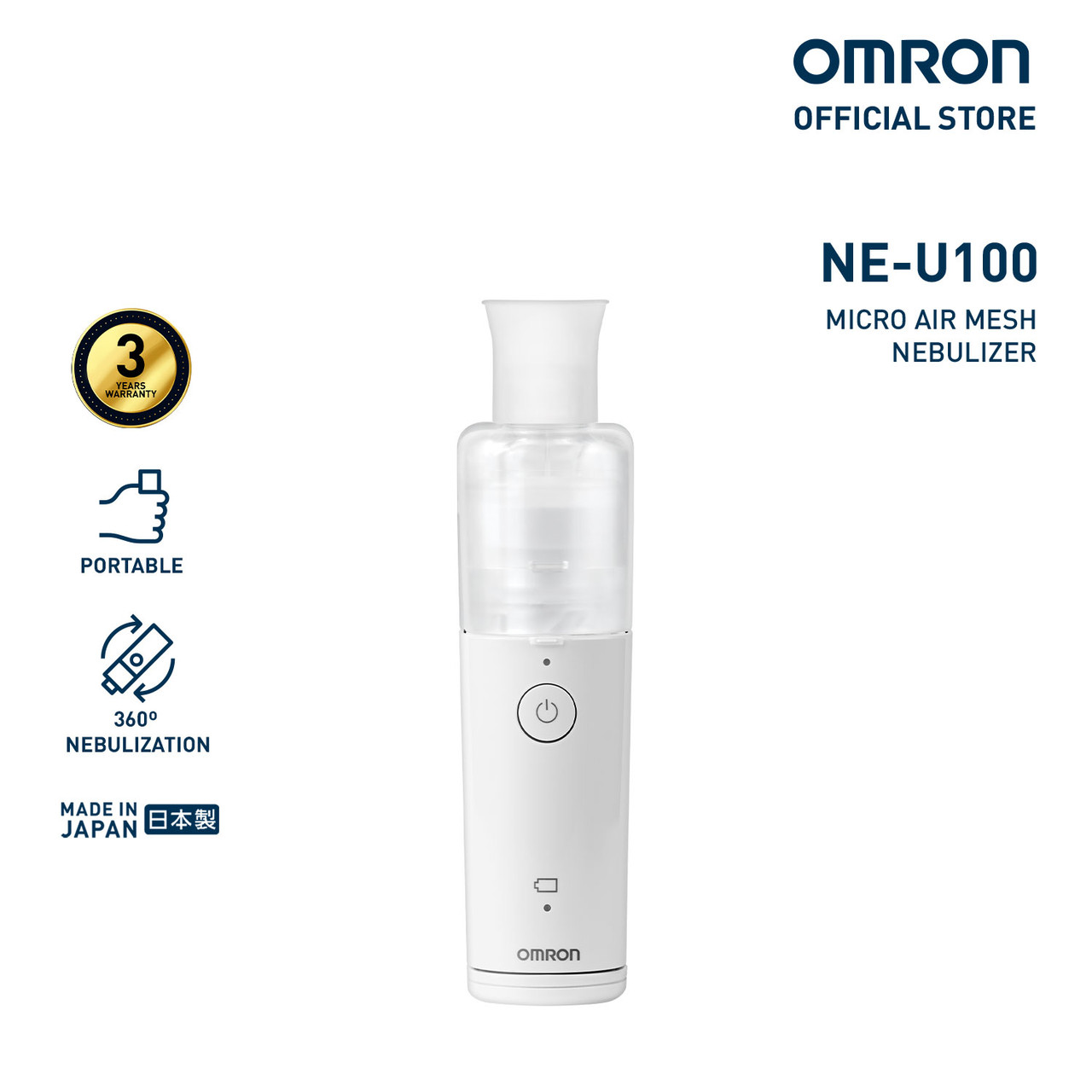 Omron NE-U100 Portable Mesh Nebulizer for Asthma with Complete Set