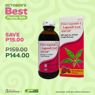 Ascof 300mg / 5mL Syrup Strawberry 120mL