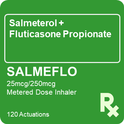 Salmeflo 25mcg / 250mcg / Actuation Metered Dose Inhaler 120Actuations
